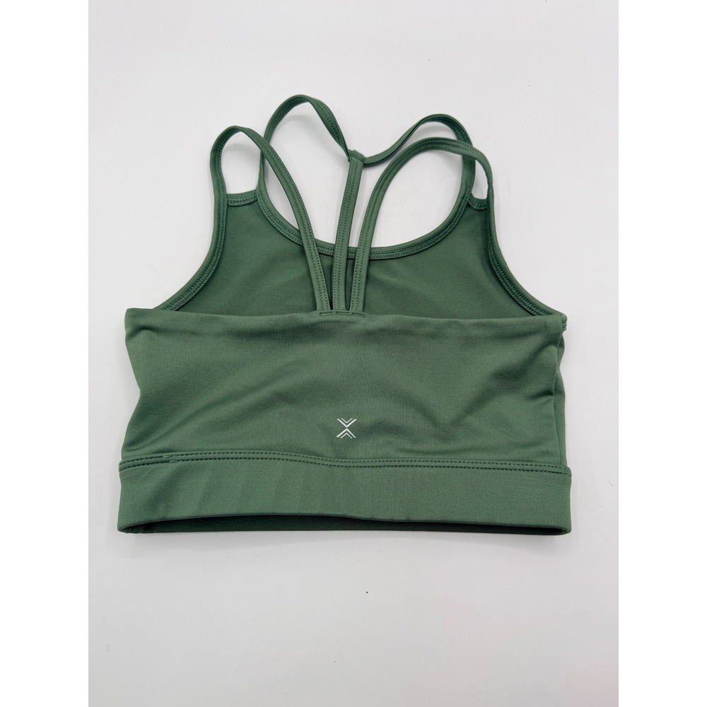 Xersion Sports Bra Quick-Dri Strappy Back Women's S Green Yoga Workout Sporty